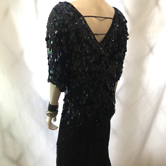 Black Sequin Sho Max Dress Size 4 - Picture 8 of 8